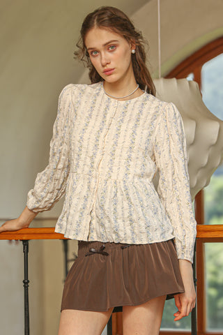 Romantic Ruffled Floral Blouse