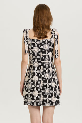 Lace Overlay Black Mini Dress