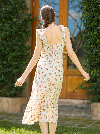 Dainty Floral Dress with Ruffle Hem