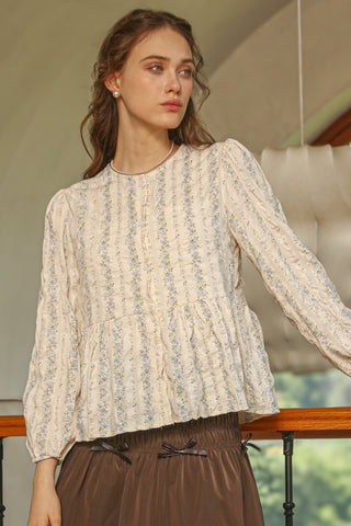 Romantic Ruffled Floral Blouse