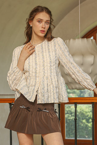 Romantic Ruffled Floral Blouse