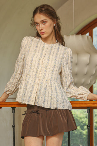 Romantic Ruffled Floral Blouse