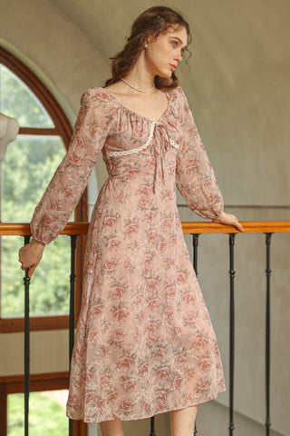 Dusty Rose Floral Dress