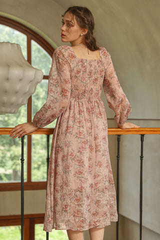 Dusty Rose Floral Dress