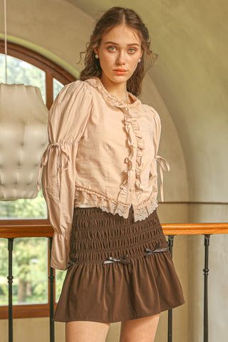 Lace Trimmed Cotton Blouse