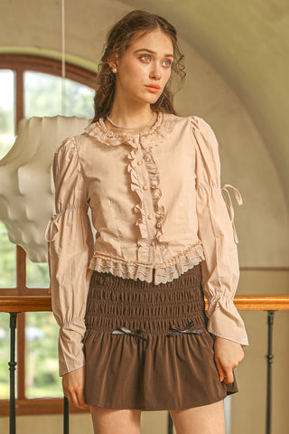 Lace Trimmed Cotton Blouse