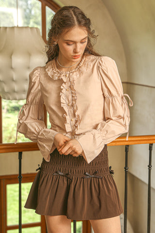 Lace Trimmed Cotton Blouse