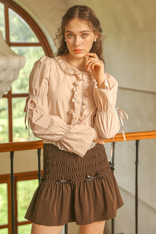Lace Trimmed Cotton Blouse
