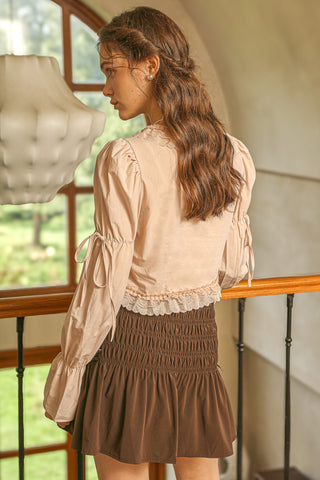 Lace Trimmed Cotton Blouse
