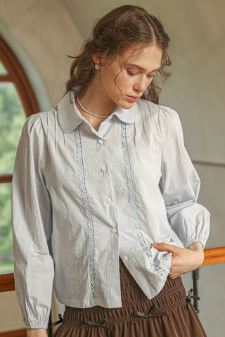 Powder Blue Lace Blouse