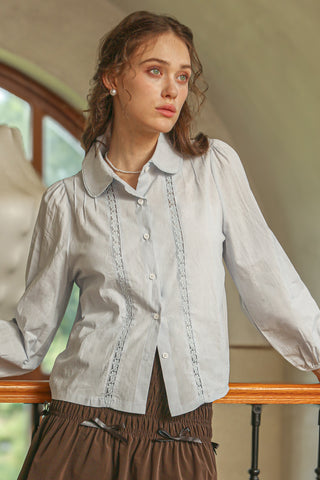 Powder Blue Lace Blouse