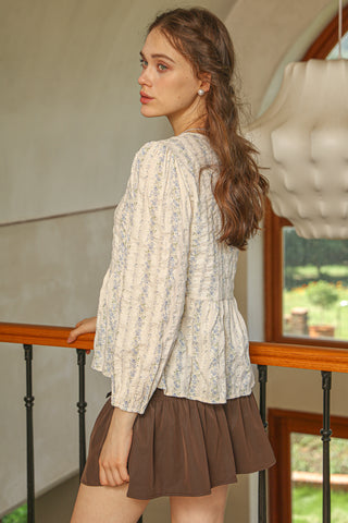 Romantic Ruffled Floral Blouse