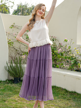 Lavender Dream Tulle Midi Skirt