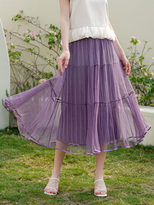 Lavender Dream Tulle Midi Skirt