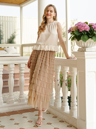 Tulle Layered Midi Skirt