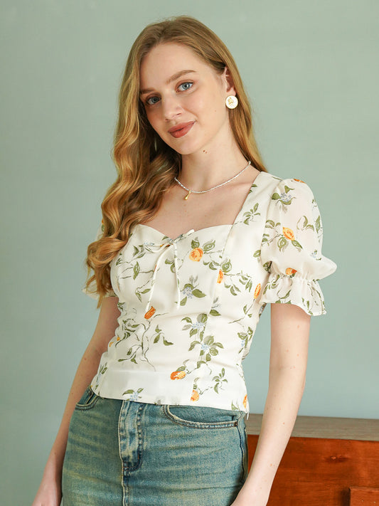 Floral Sweetheart Peplum Top