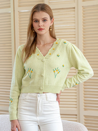Sunny Blooms Embroidered Cardigan