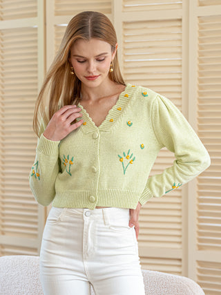 Sunny Blooms Embroidered Cardigan