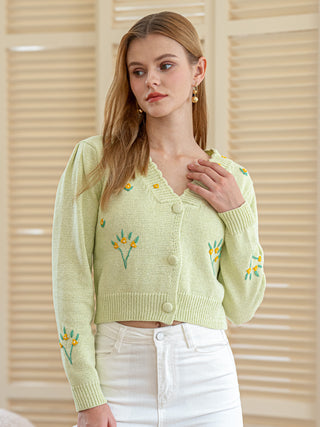 Sunny Blooms Embroidered Cardigan
