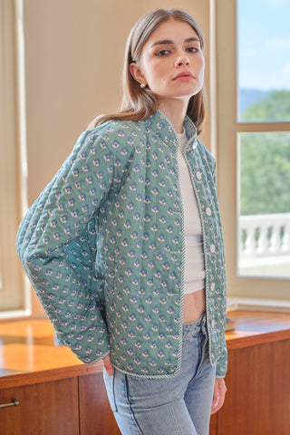 Reversible Floral and Stripe Jacket