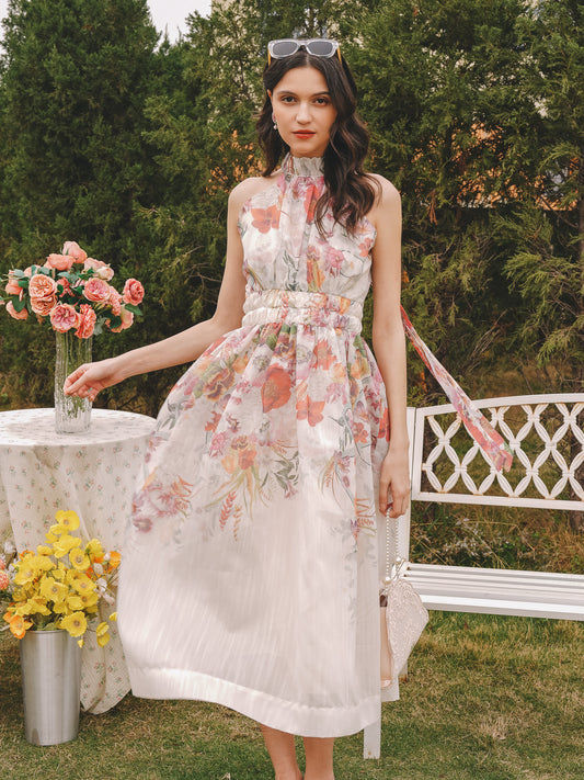 Garden Party Halter Midi Dress