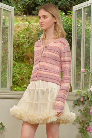 Dreamy Tiered Tulle Cream Skirt