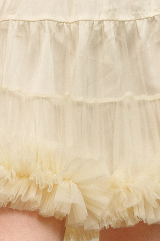 Dreamy Tiered Tulle Cream Skirt