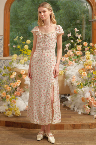 Lace-Trimmed Romantic Bloom Dress