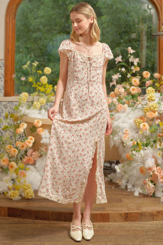Lace-Trimmed Romantic Bloom Dress