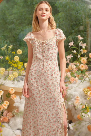 Lace-Trimmed Romantic Bloom Dress