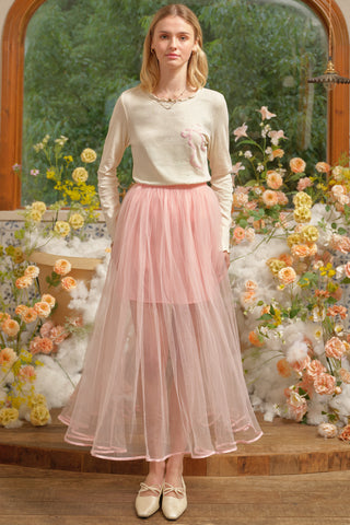 Sheer Blush Maxi Skirt