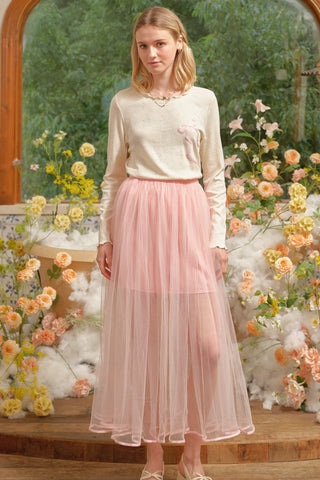Sheer Blush Maxi Skirt
