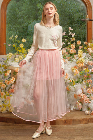 Sheer Blush Maxi Skirt