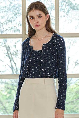 Floral Knit Cardigan and Tank Set