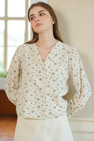 Floral Button-Up Blouse