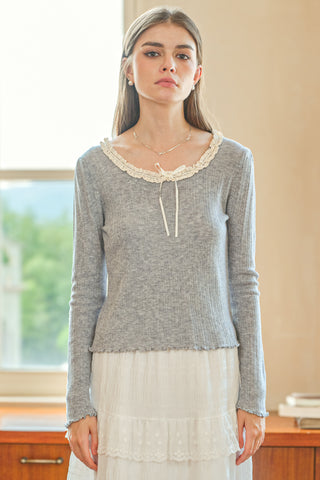 Soft Gray Knit Top