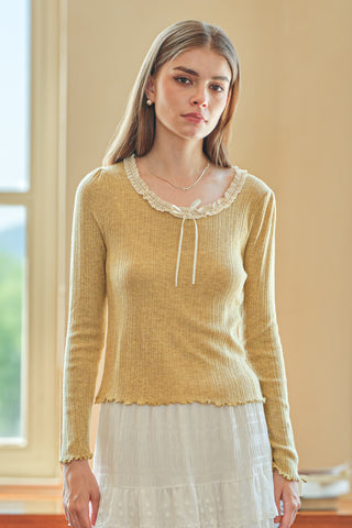 Mustard Yellow Knit Top
